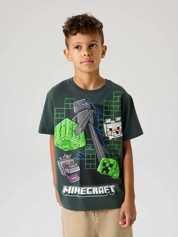 Футболка с принтом juke minecraft Name It, Dark Green