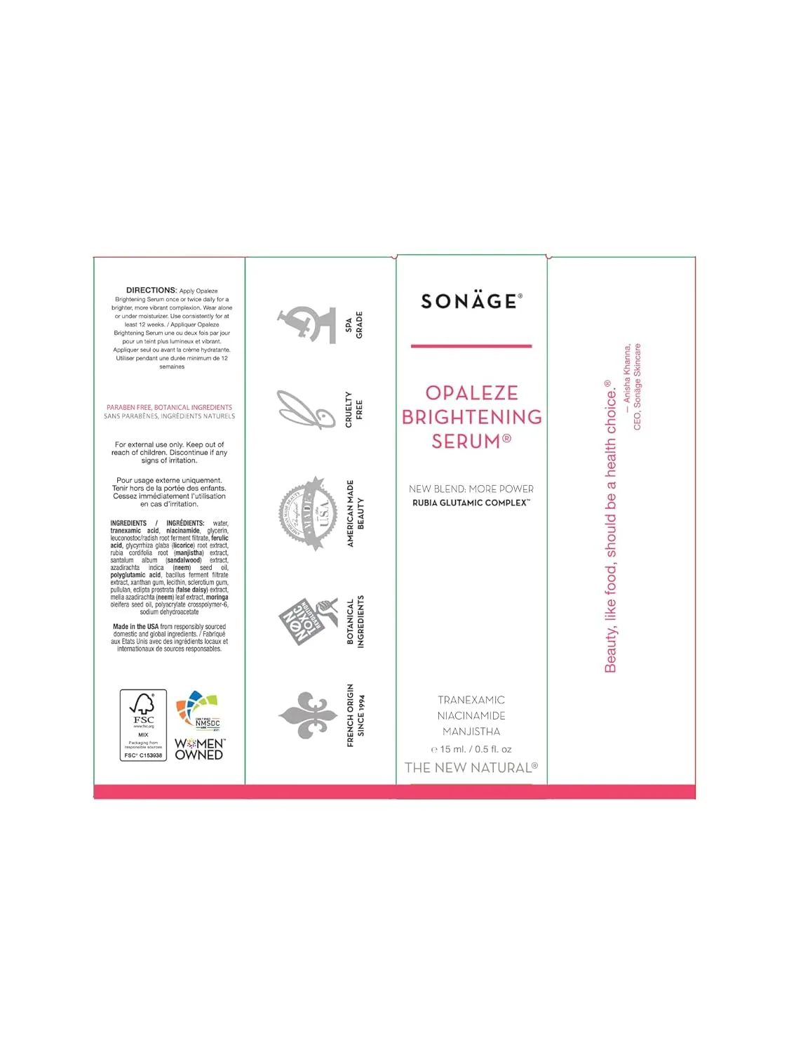 Сыворотка Sonage — Осветляющая Opaleze | Корректор темных пятен | Устраняет темные пятна | Выравнивает тон — фото 3