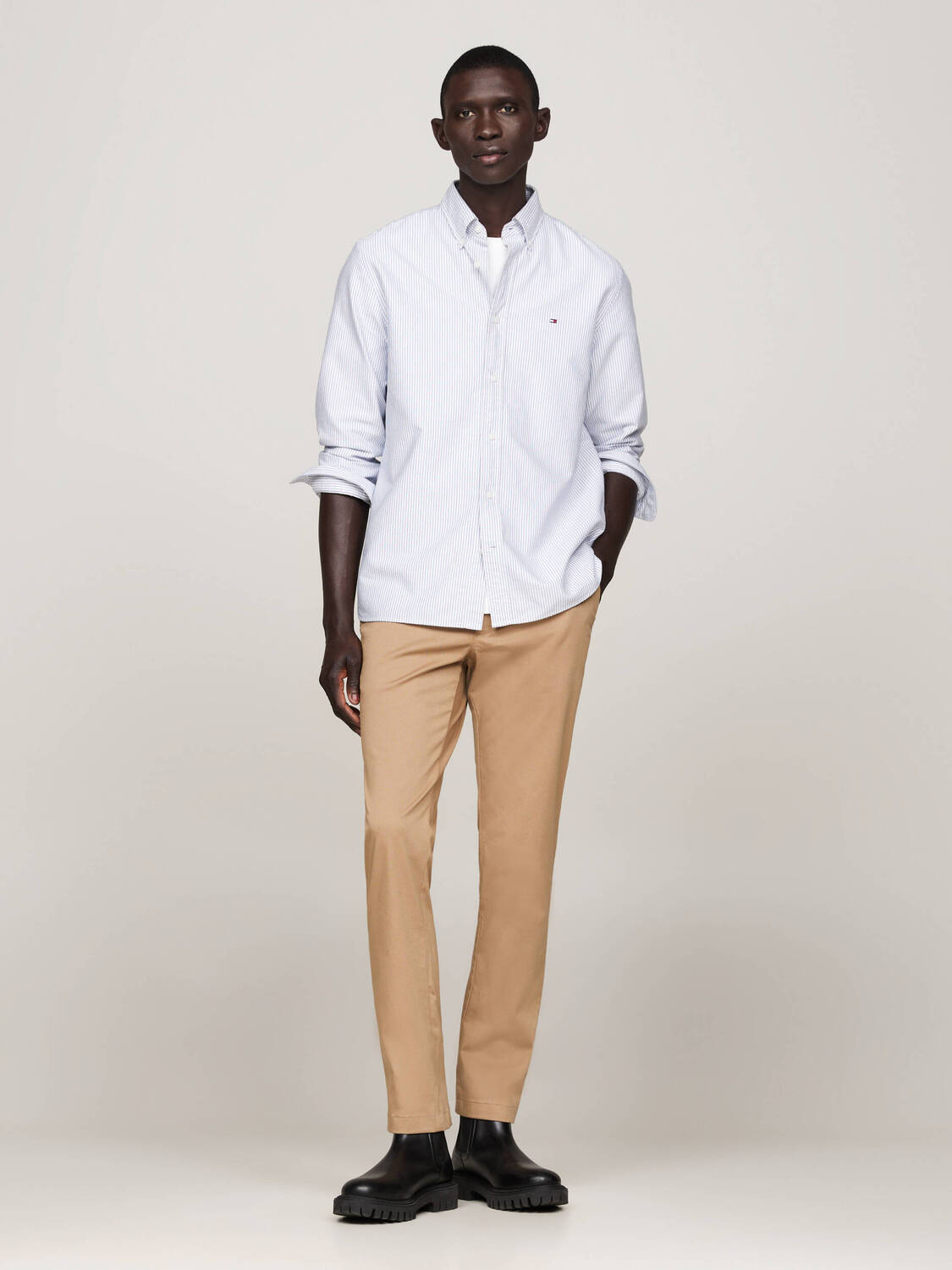 Брюки Tommy Hilfiger chino Regular Fit, бежевый — фото 2