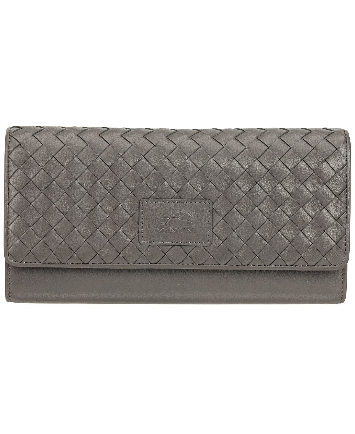

Женский кошелек Basket Weave Collection с защитой RFID в четыре раза Mancini, серый