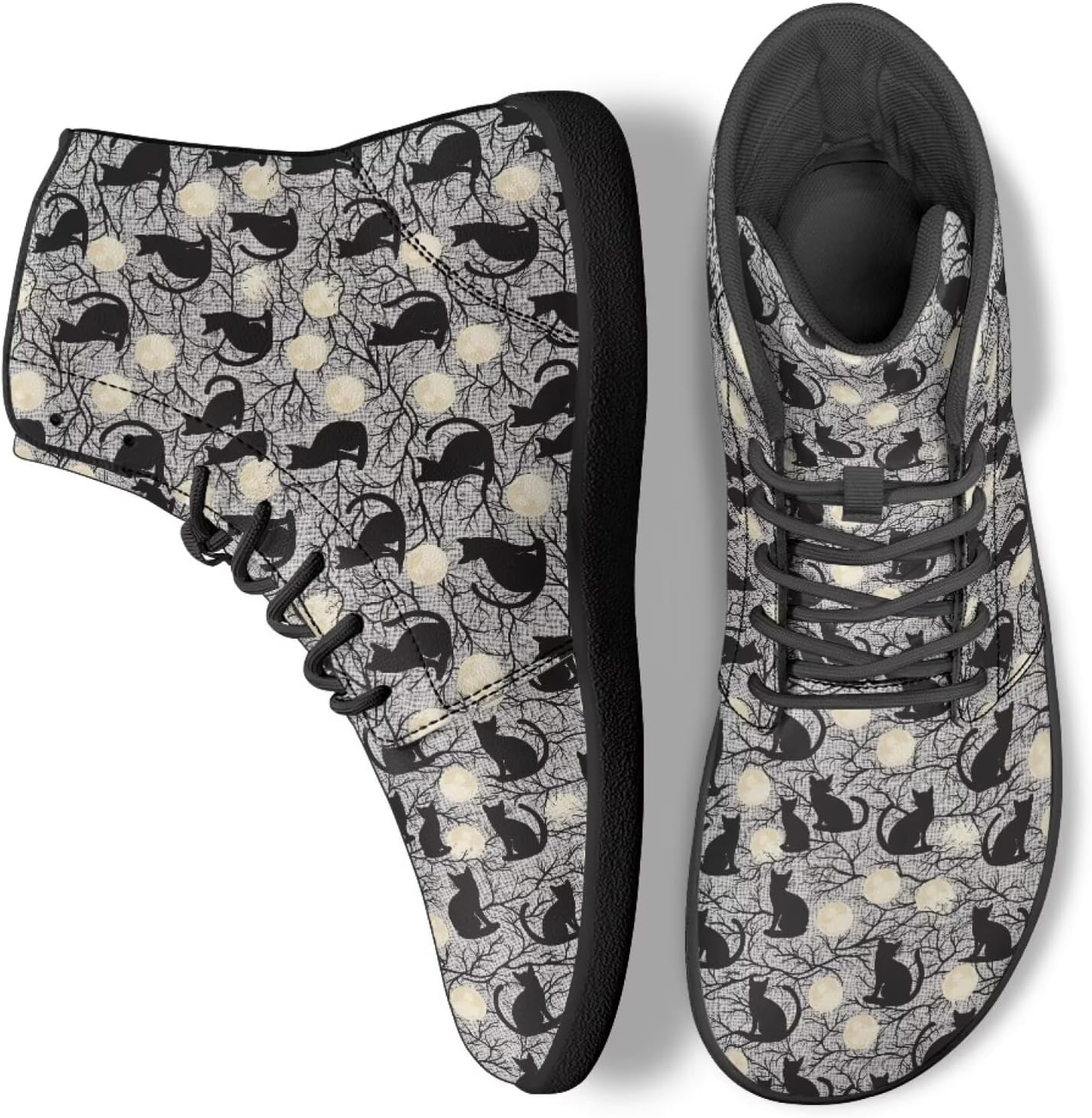 

Модные кроссовки на шнуровке с высокой посадкой для работы, для мужчин и женщин, офисная обувь Ecaestolph, черный/серый