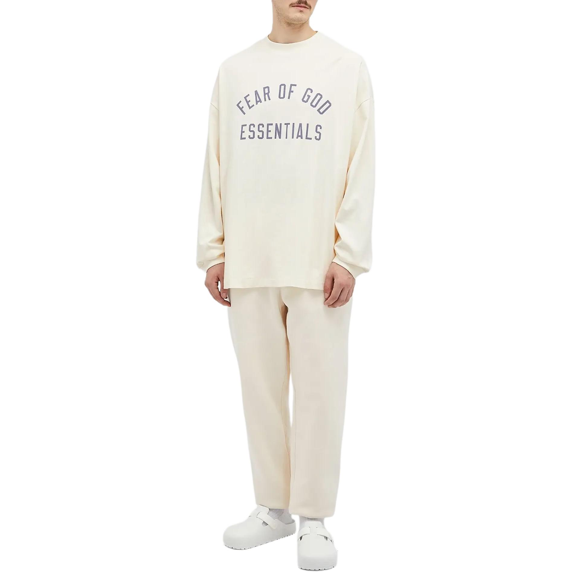 Длинный рукав Джерси Футболка Fear Of God Essentials, Цвет: Слоновая Кость/Ракушка — фото 4