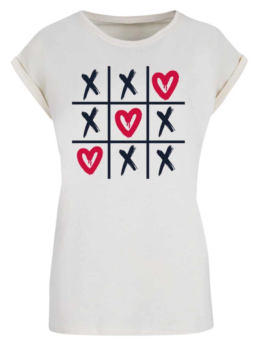 

Рубашка F4NT4STIC Valentinstag Herz Tic Tac Toe, песочный
