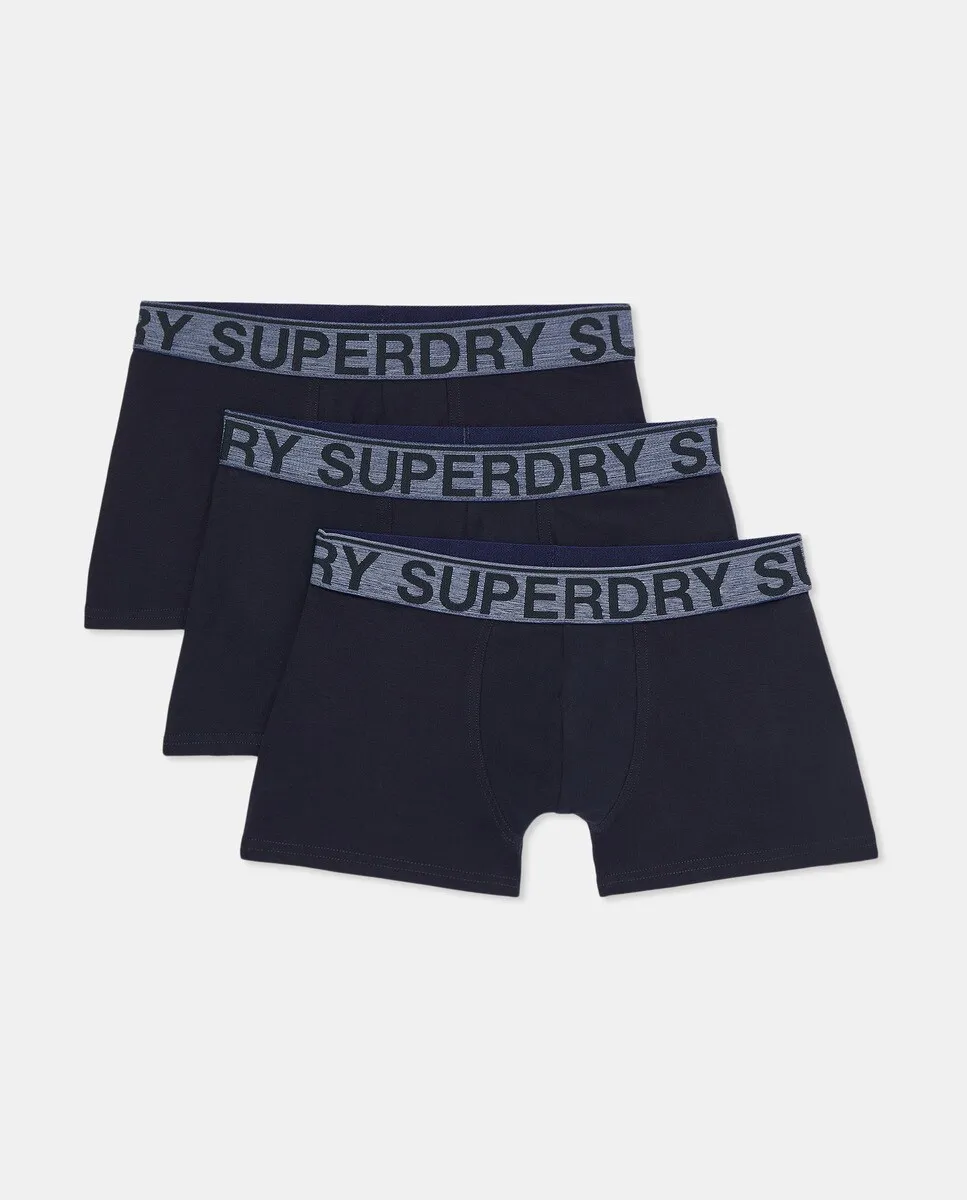 

Комплект из трех трусов из органического хлопка Superdry, синий