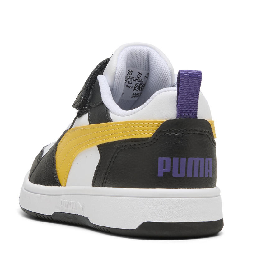 Кроссовки PUMA Rebound V6 Lo для детей PUMA Black Yellow Sizzle White — фото 2