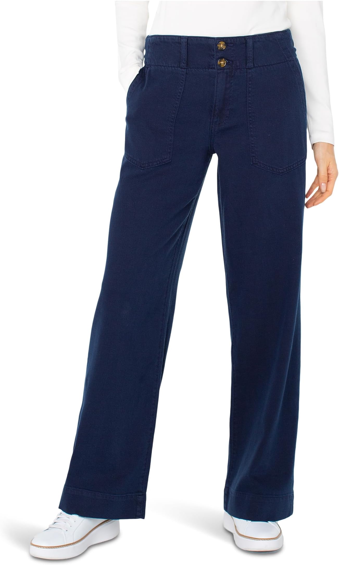 

Брюки Liverpool Los Angeles Petite Utility Patch Pocket Wide Leg, цвет Navy Dusk