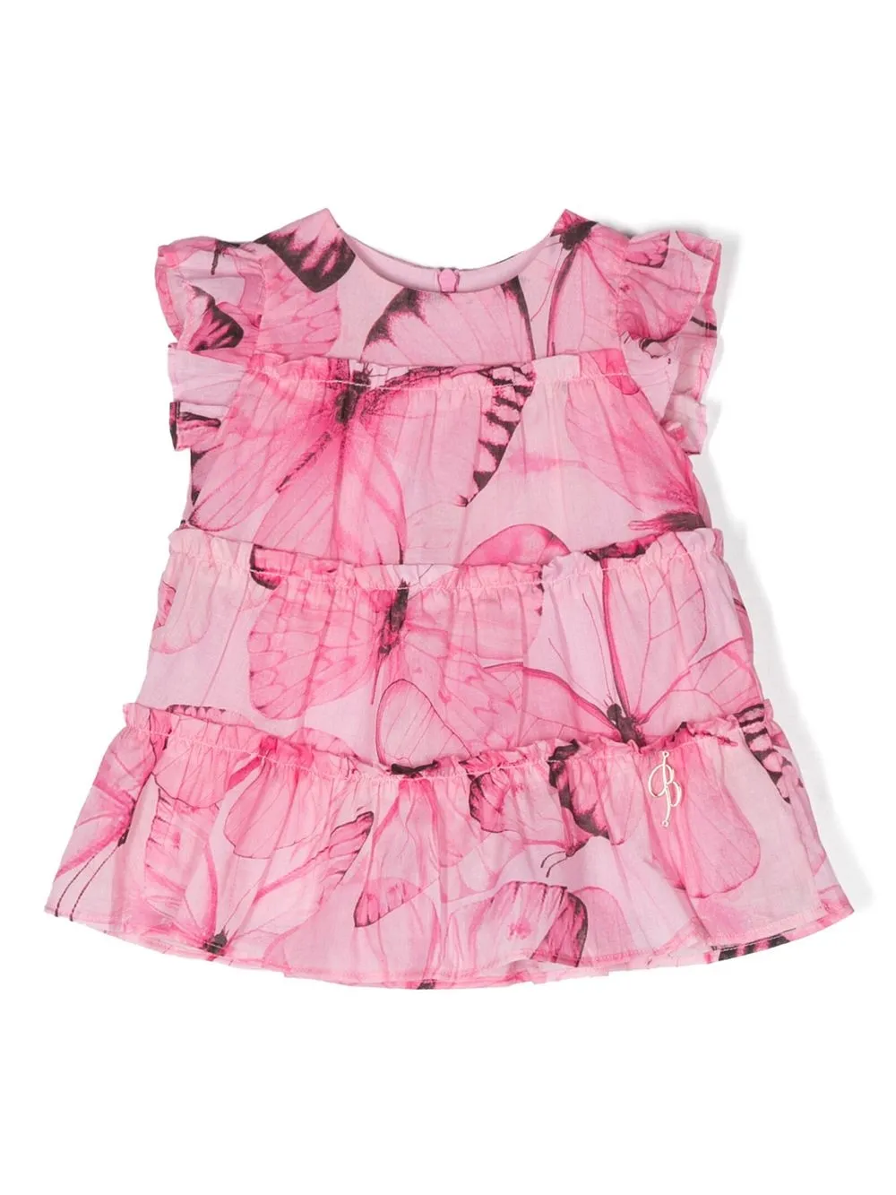 

Платье с оборками и принтом Miss Blumarine, розовый