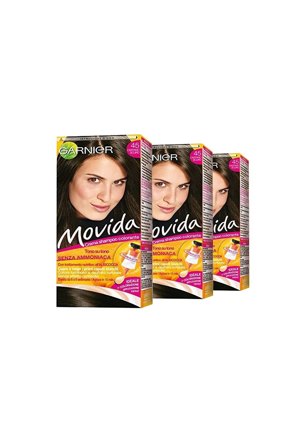 

Краска для волос GARNIER TINTA CAPELLI MOVIDA CREMA COLORANTE PER CAPELLI, 3 PACK Garnier, коричневый