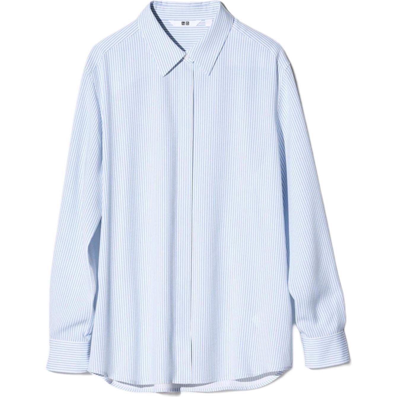 

UNIQLO Женская рубашка светло-голубого цвета