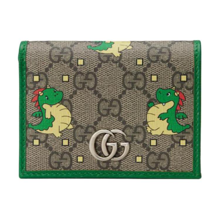 

GUCCI Женский кошелек из кожи и холста в зелёно-коричневых тонах для Нового года