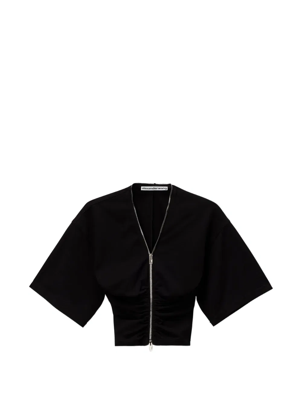 Топ на молнии со сборками Alexander Wang, черный