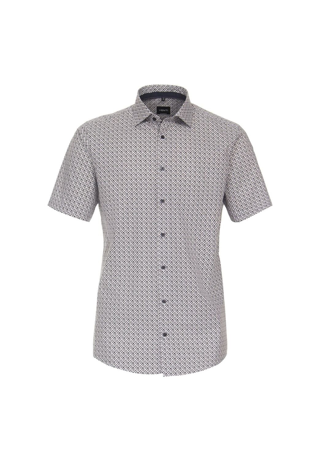 

Мужская деловая рубашка с коротким рукавом и принтом современного кроя Venti, коричневый