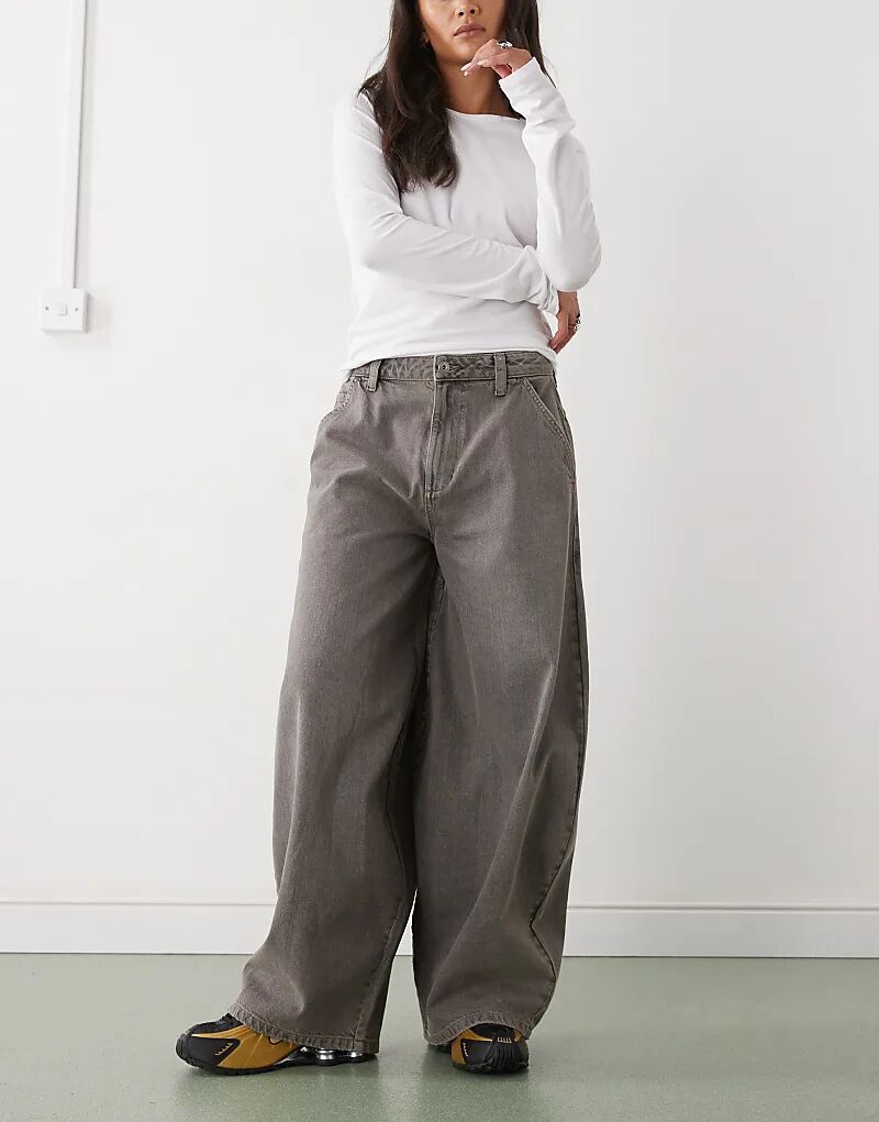 

Джинсы COLLUSION X006 XL с низкой посадкой и заниженной талией, цвет: серый, выбеленный