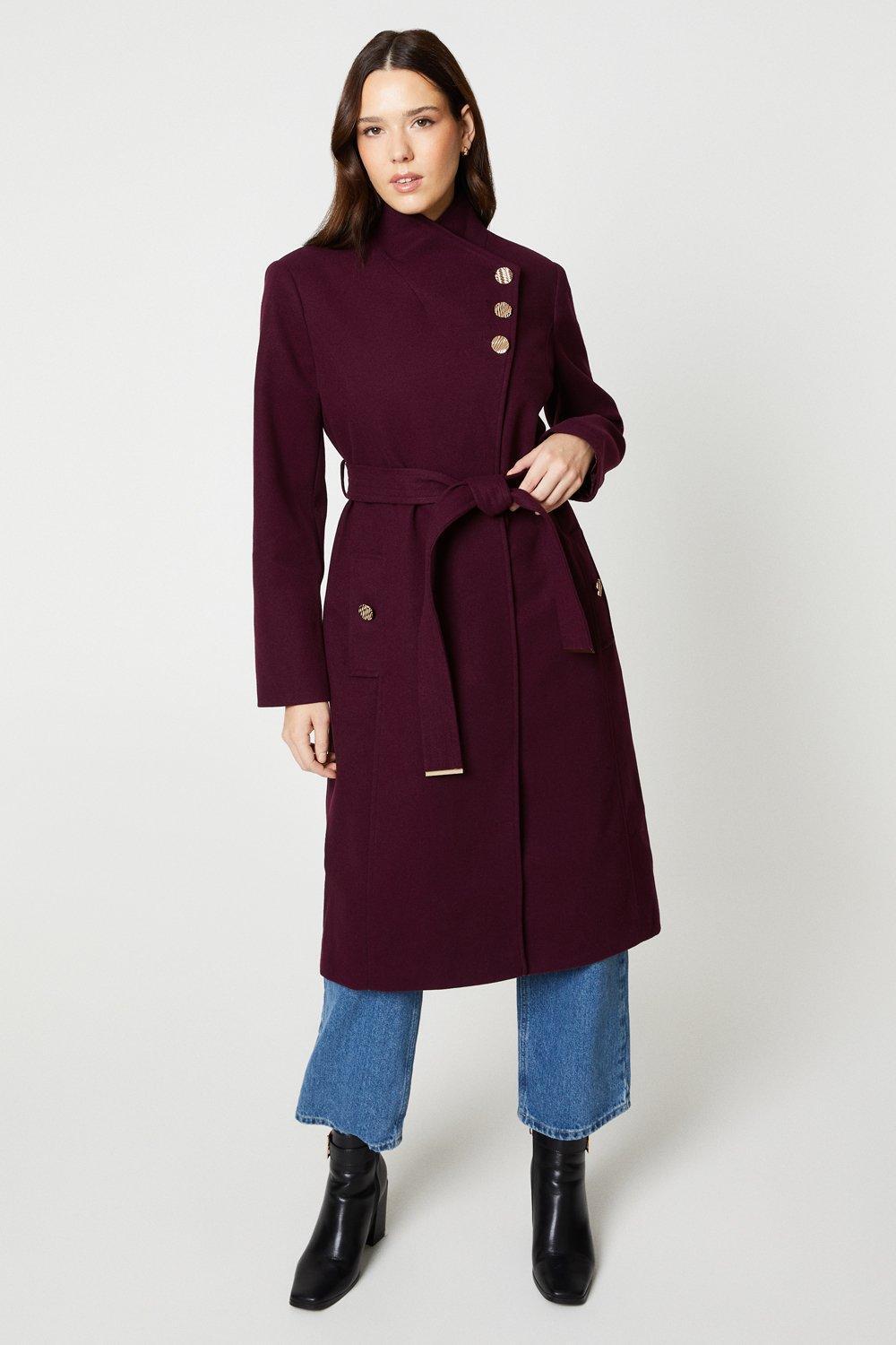 

Пальто с воротником-воронкой Dorothy Perkins, красный