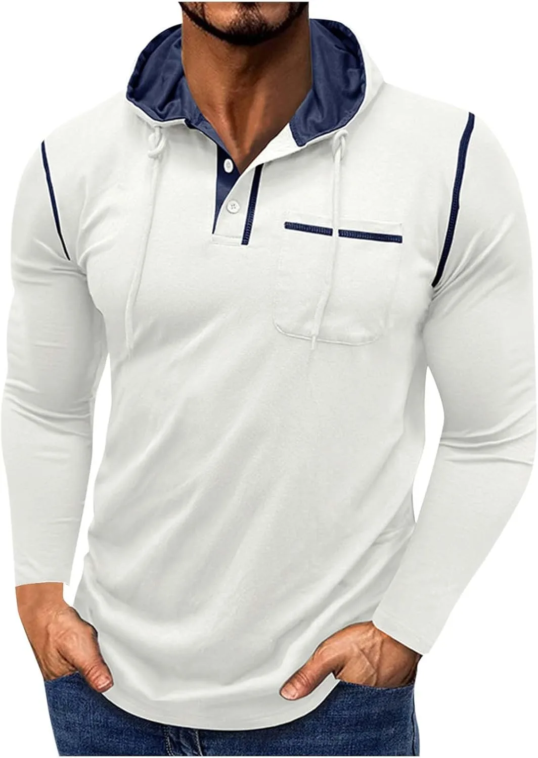 

Мужская худи на пуговицах с длинным рукавом