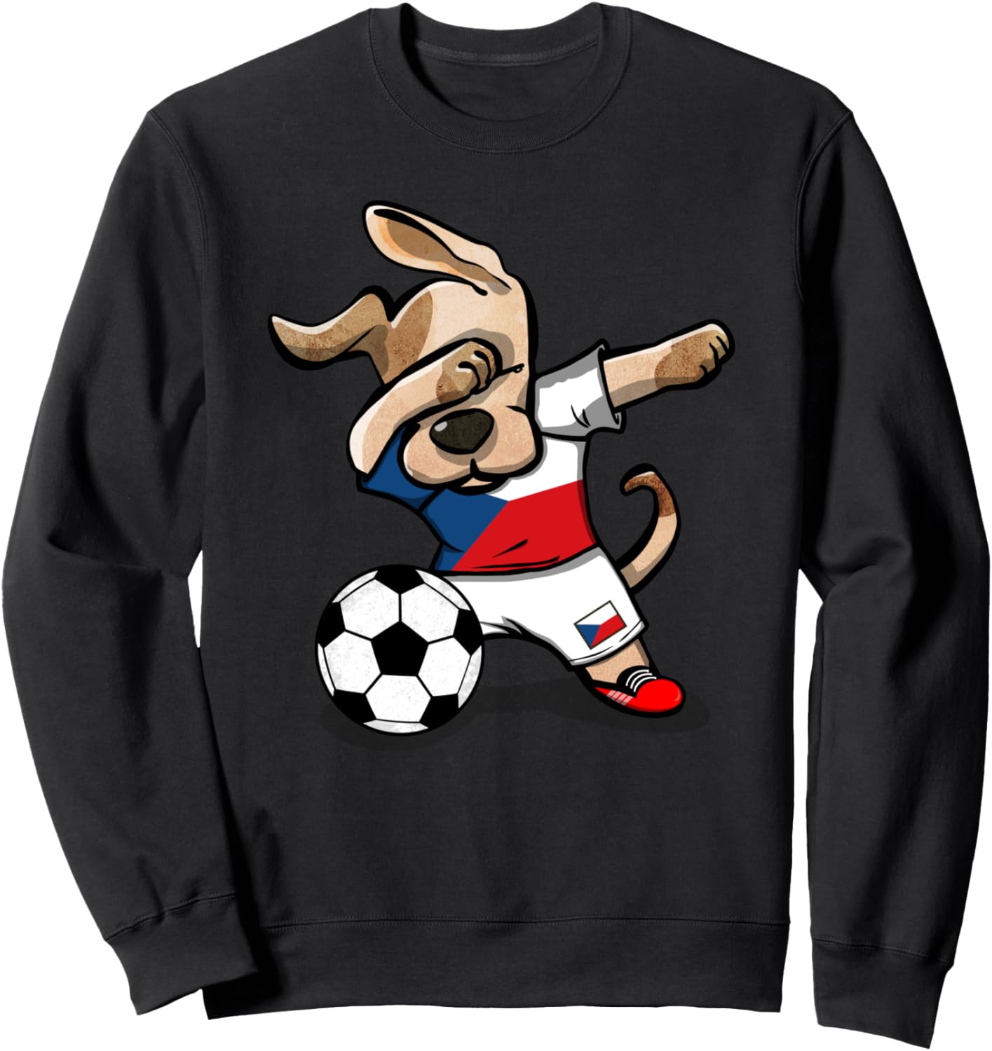 

Толстовка с надписью «Dabbing Dog» (Чехия) для футбольного болельщика. Чешская футбольная толстовка Teeisle Czech Republic Soccer, черный