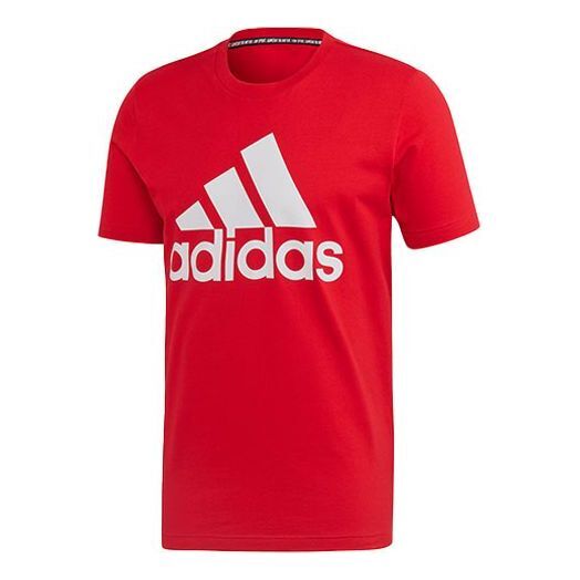 

Футболка с большим логотипом спортивные стильные короткие рукава красные Adidas, красный