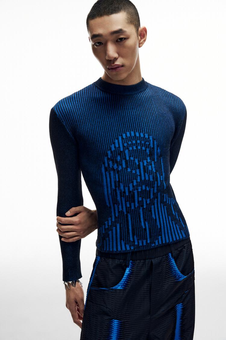 

Вязаный джемпер с покрытием Chet lo Pull And Bear, синий