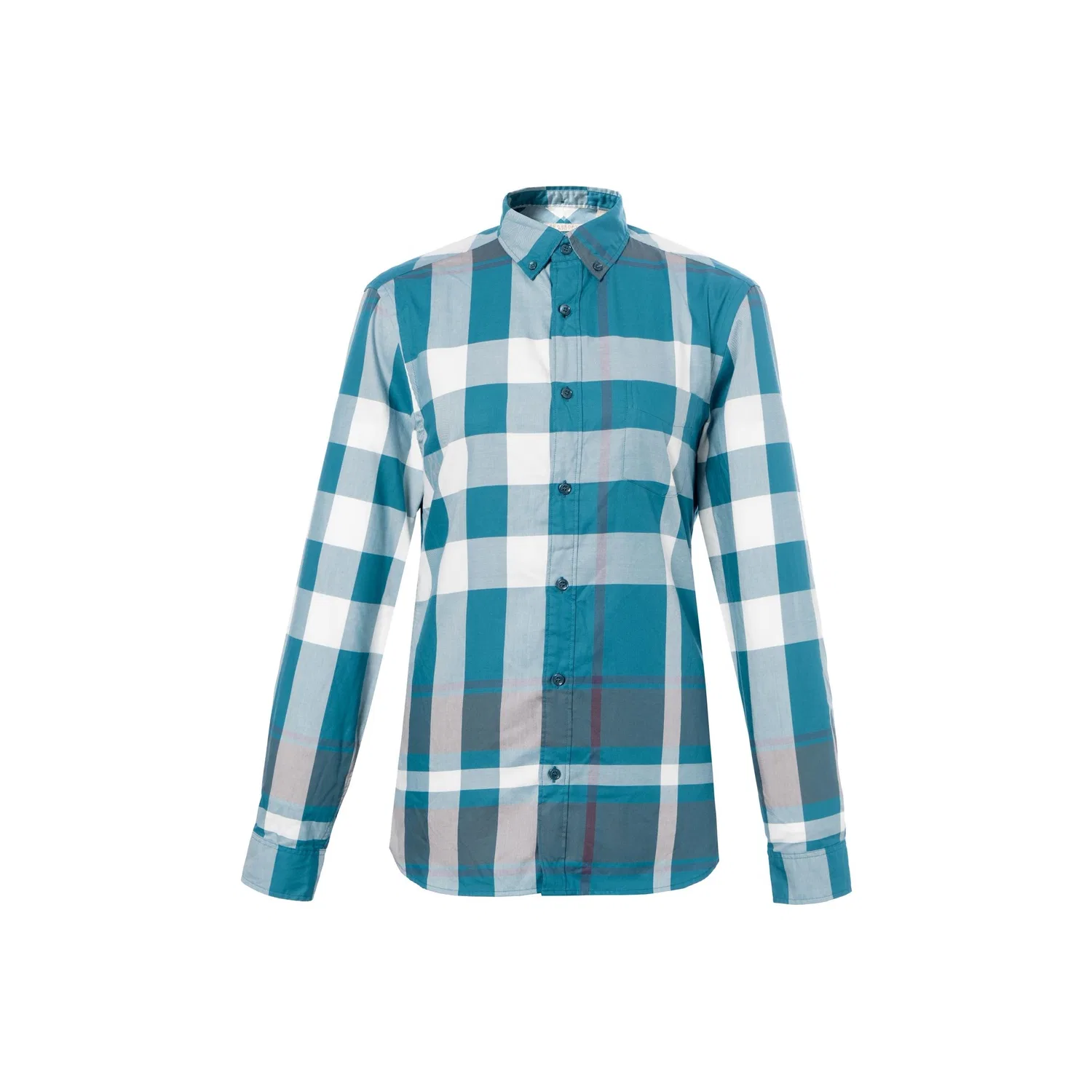 Рубашка мужская Burberry в клетку с пуговицами, длинный рукав, Green