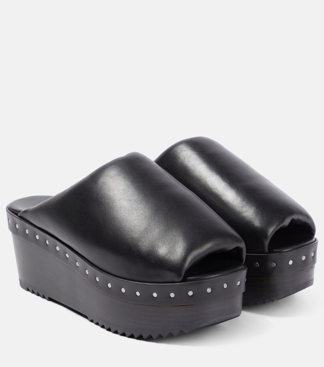 Сандалии на мягкой кожаной платформе Rick Owens, черный