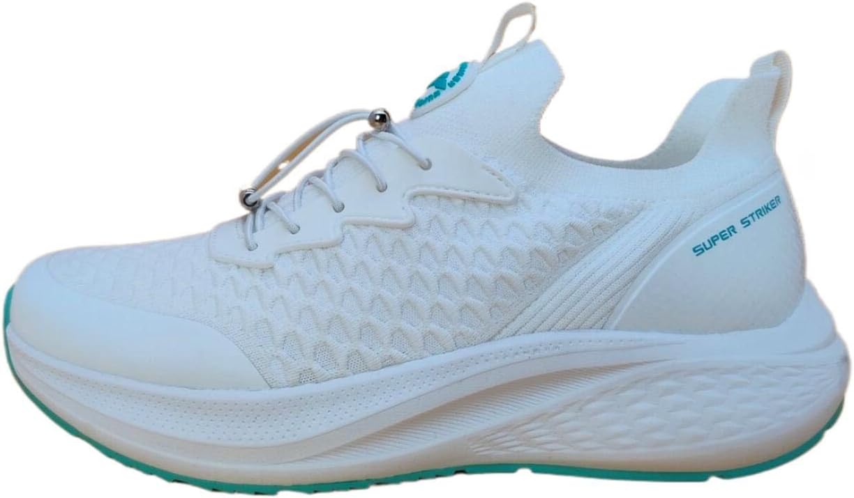 

Мужские модные трикотажные кроссовки без шнурков для повседневной носки, прогулок, для кемпинга, легкие дышащие спортивные обувь Super Striker, белый