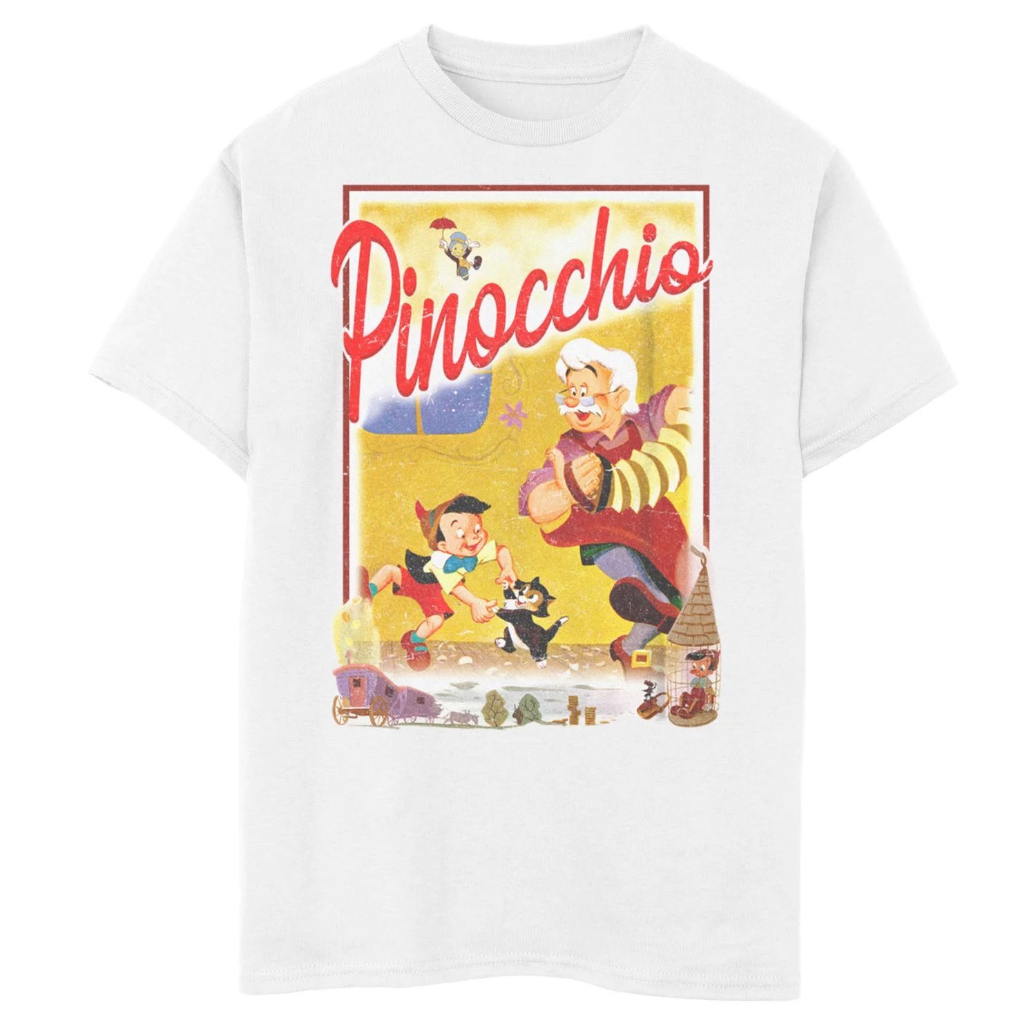 

Винтажная футболка с графическим рисунком и плакатом из сборника рассказов Disney для мальчиков 8–20 лет Disney, белый