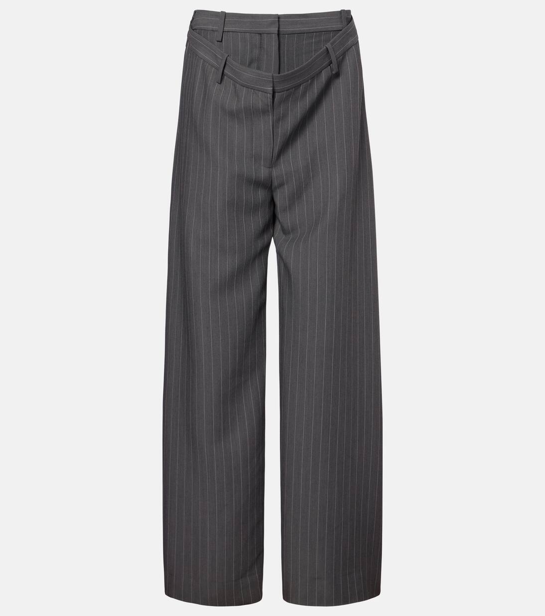 

Широкие брюки в тонкую полоску Plave Acne Studios, серый меланж