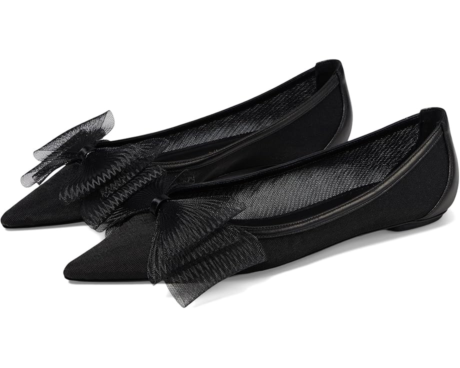 Туфли на плоской подошве Stuart Weitzman Blushing Bow Flat, черный