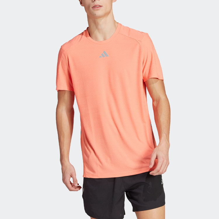 Футболка мужская кораллово-розовая Adidas, розовый — фото 2