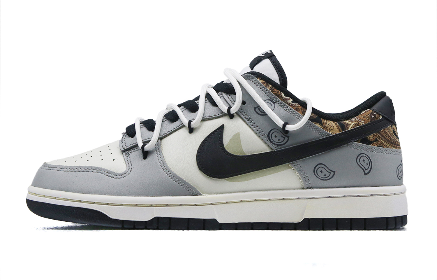 

Кроссовки Nike Dunk Skateboarding Shoes Women's Low-top Grey/white/black, черный/белый/серый