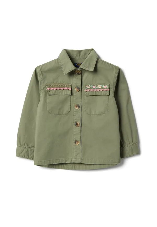Куртка прямого кроя, с простой вышивкой. Ovs, Dark Green