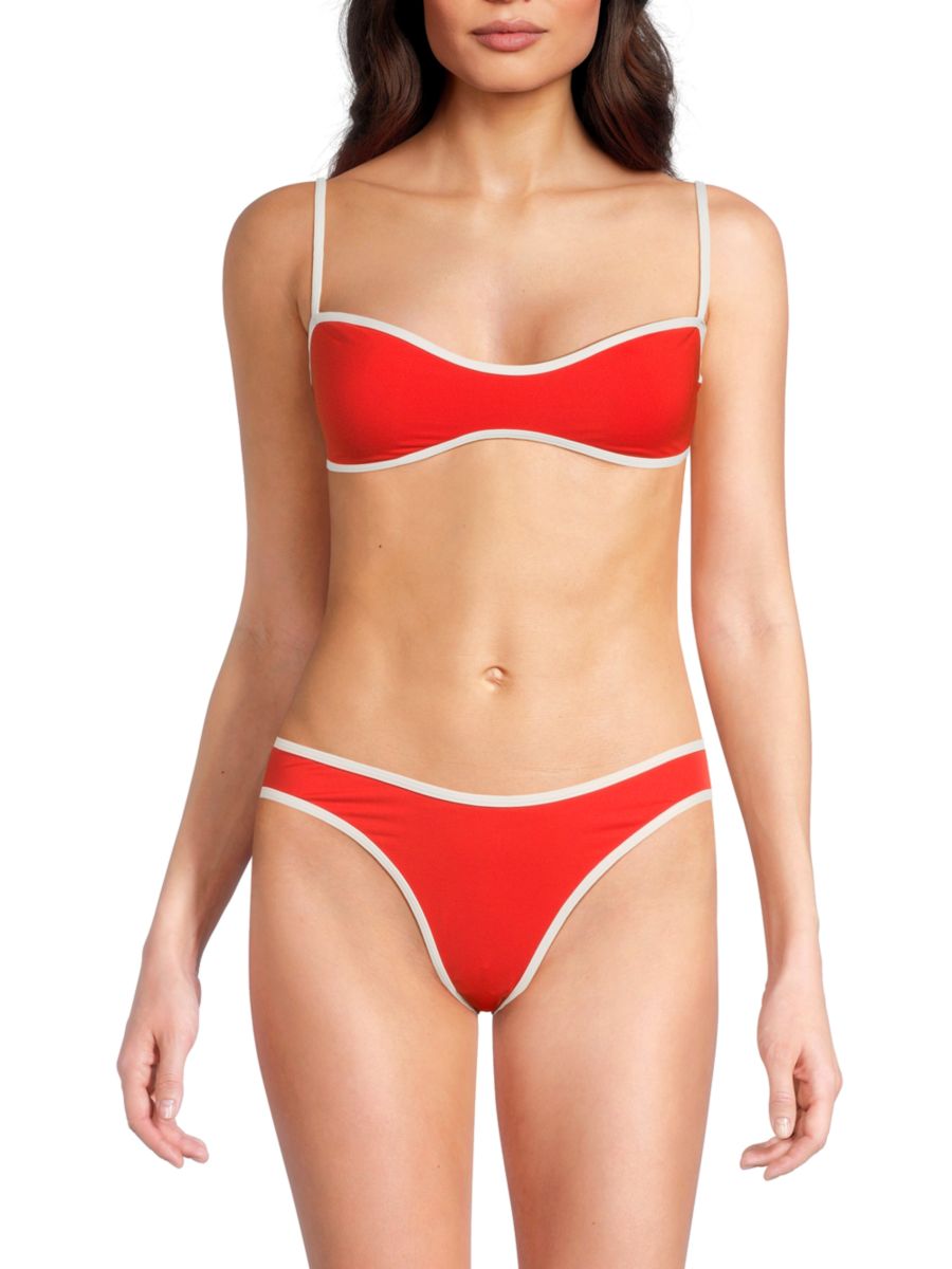 

Однотонный верх бикини WeWoreWhat, цвет Fiery Red