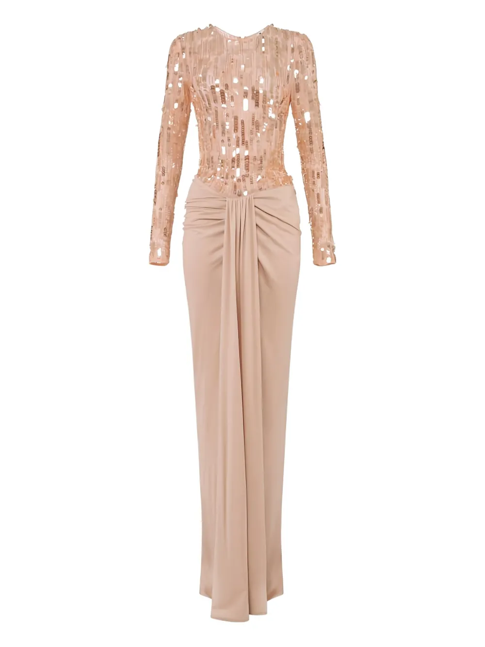 

Драпированное платье Red Carpet, украшенное пайетками Elisabetta Franchi, нейтральный