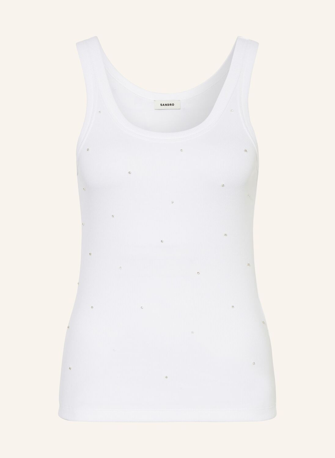 

Топ с драгоценными камнями Sandro, белый