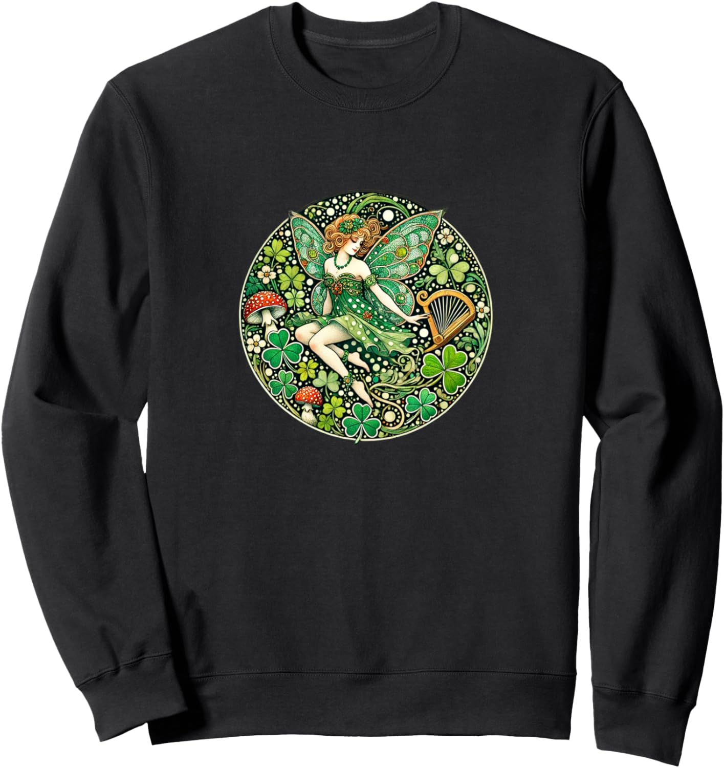 

Милая толстовка с изображением феи ко Дню Святого Патрика Vintage Shamrocks Loves Snugg, черный