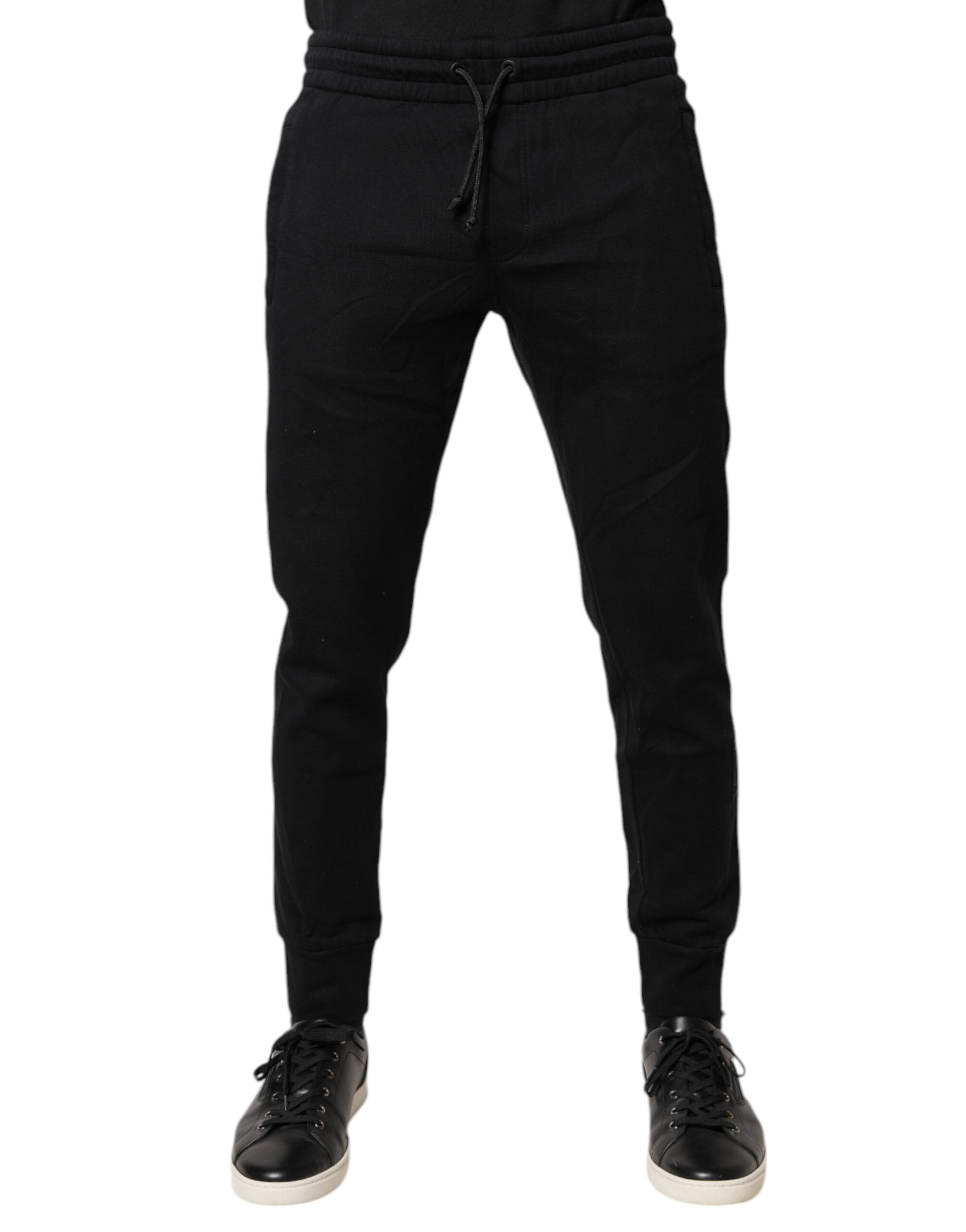 Черные хлопковые спортивные штаны Jogger Dolce & Gabbana