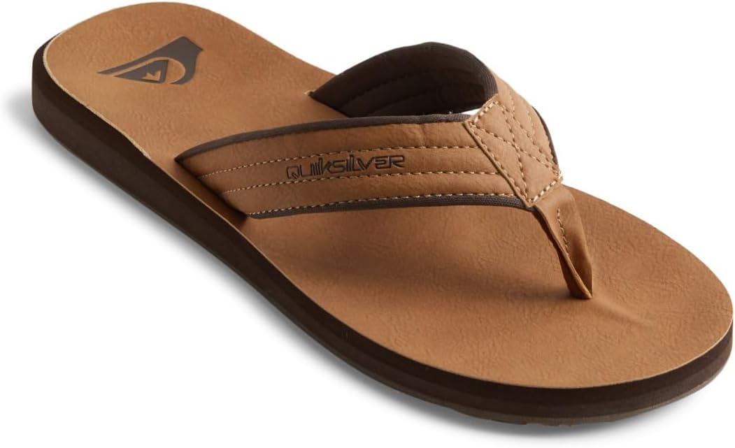 

Мужские сандалии Quiksilver Carver из нубука с трехточечным креплением, Tan Pattern 1