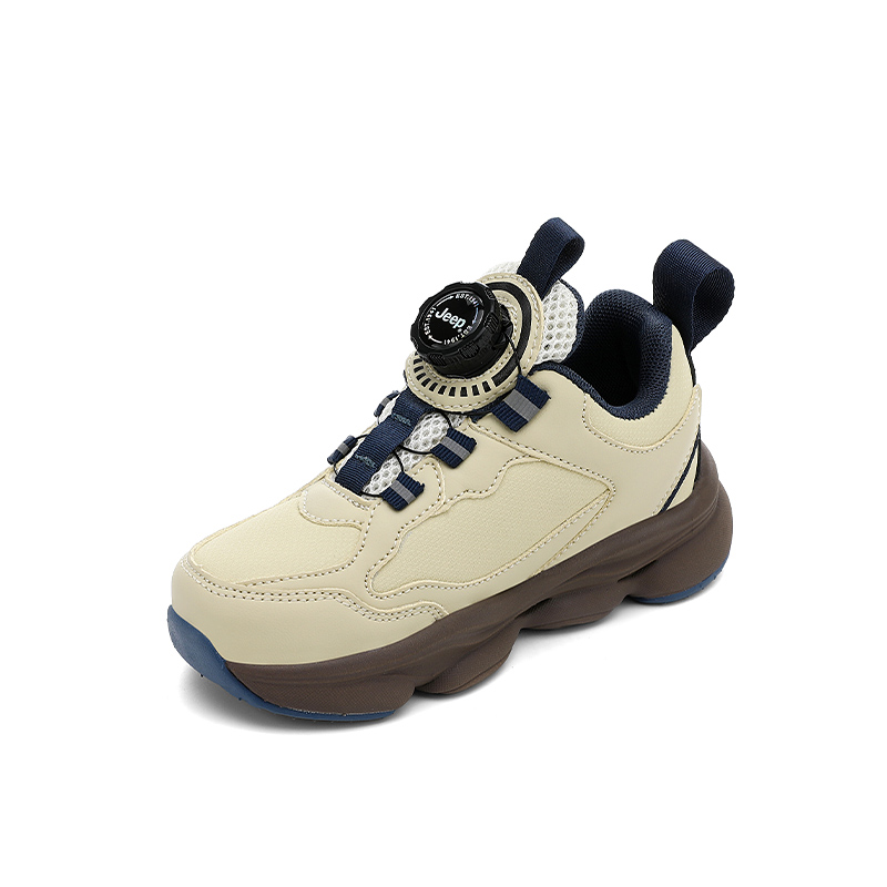 Беговые кроссовки Running Collection Slip Resistant с амортизацией, низкие, абрикосовые, для детей Jeep, оранжевый[leather upper-upgraded] — фото 4