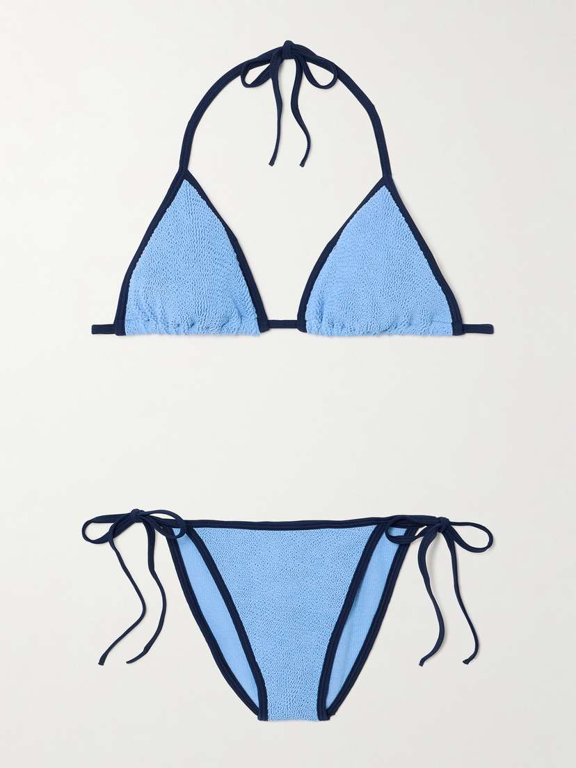 

Джина сирсакер бикини Hunza G, синий