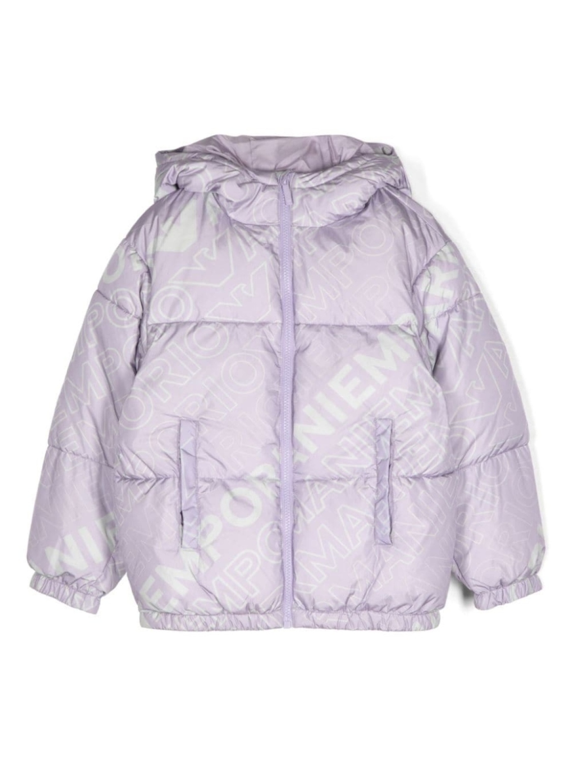 

Emporio Armani Kids пуховик с монограммой, фиолетовый