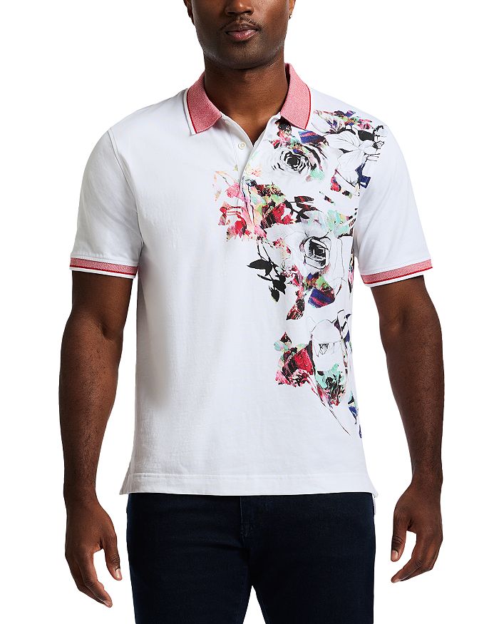 

Винтажное розовое поло Robert Graham, белый