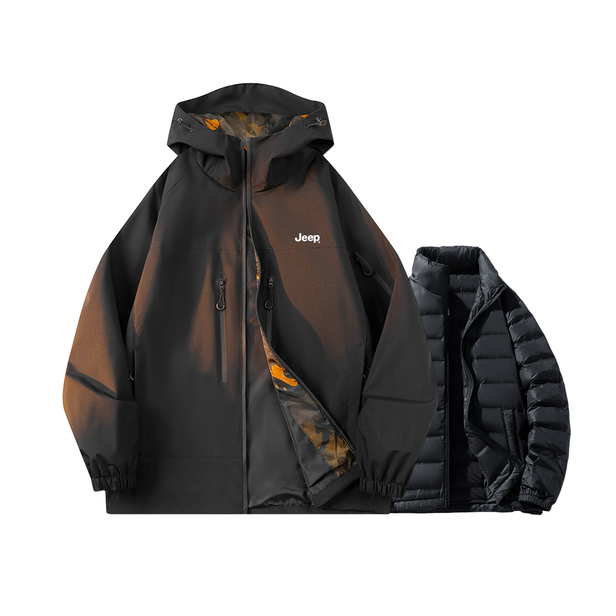 

Куртка Unisex Hooded Moderate Others Jeep, obsidian черный[down 3-in-1]