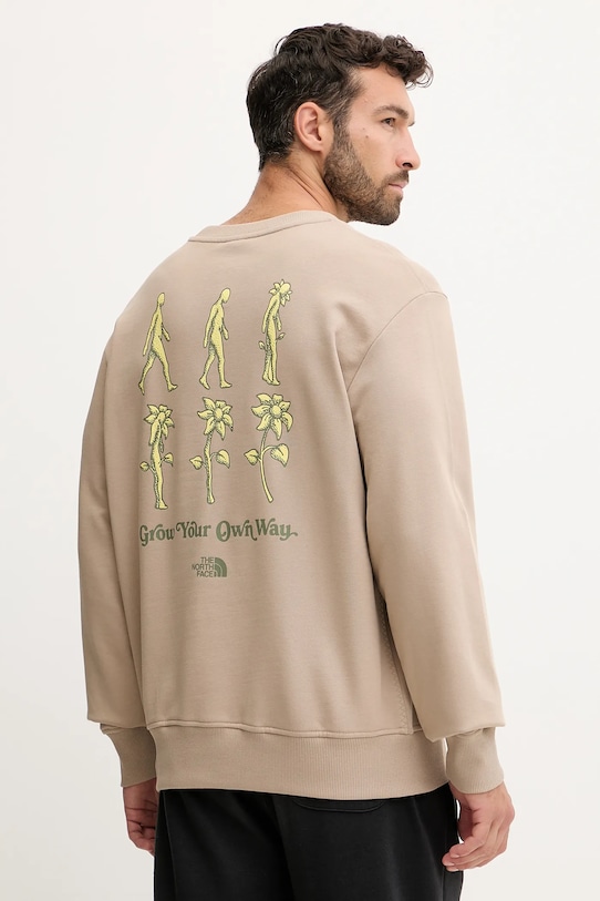 

Хлопковая толстовка Connect Relaxed The North Face, коричневый