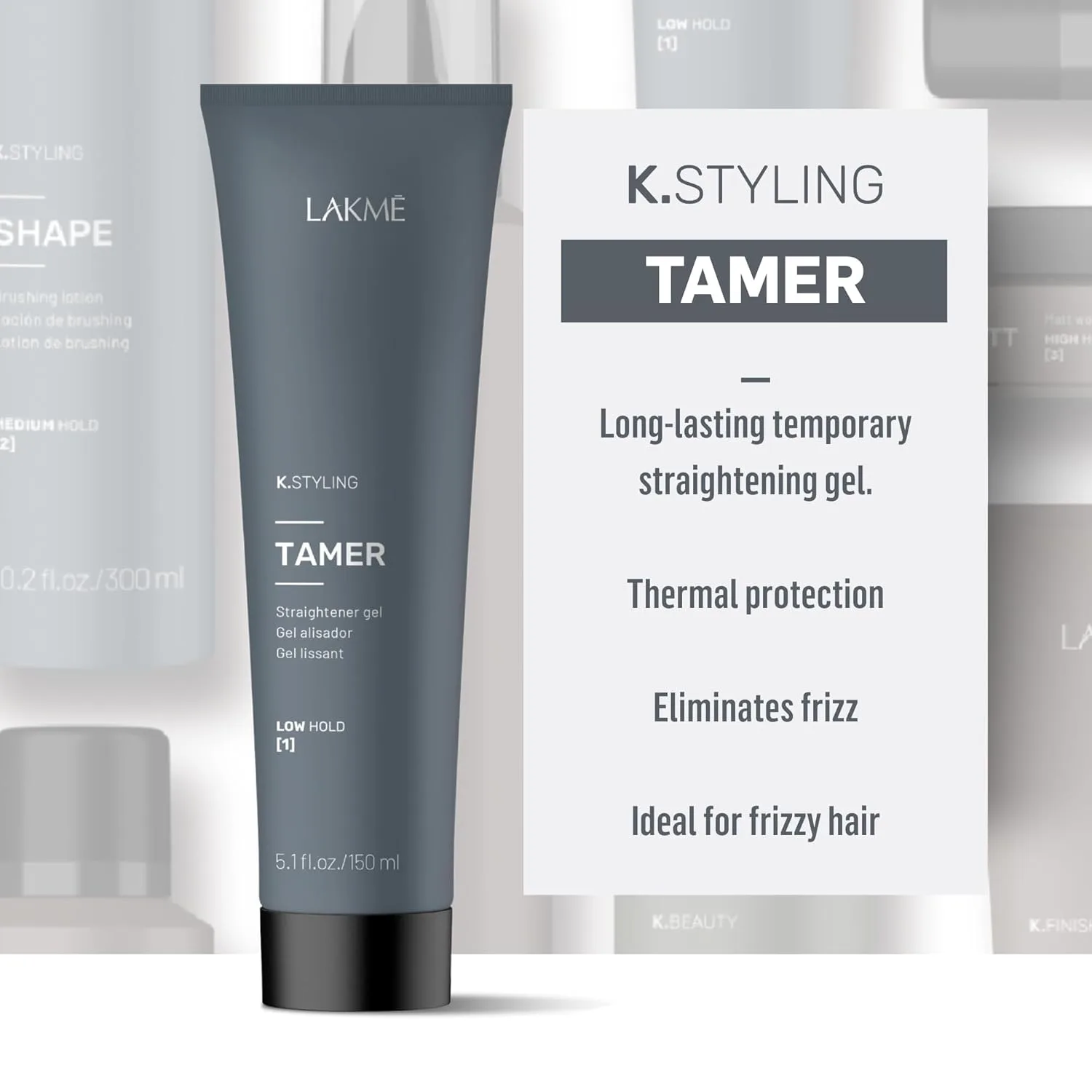 Гель-выпрямитель для волос LAKMÉ K.Styling Tamer, крем-выпрямитель для кудрявых волос, контроль над пушистостью, 140 мл — фото 2