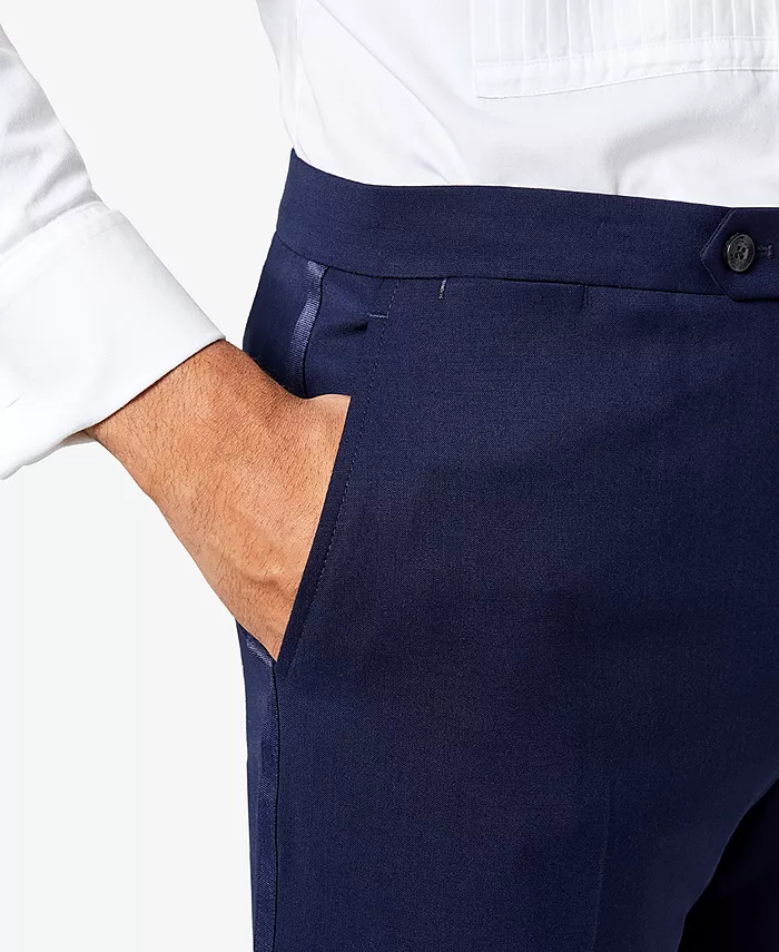 Мужские классические брюки-смокинг Modern-Fit Flex Stretch черного цвета Tommy Hilfiger, синий — фото 4