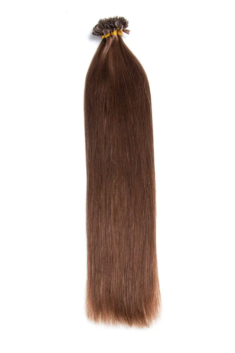Наращивание волос U-tip из индийских волос Remy, 200 прядей по 1 г, 50 см Meralens, Chocolate Brown