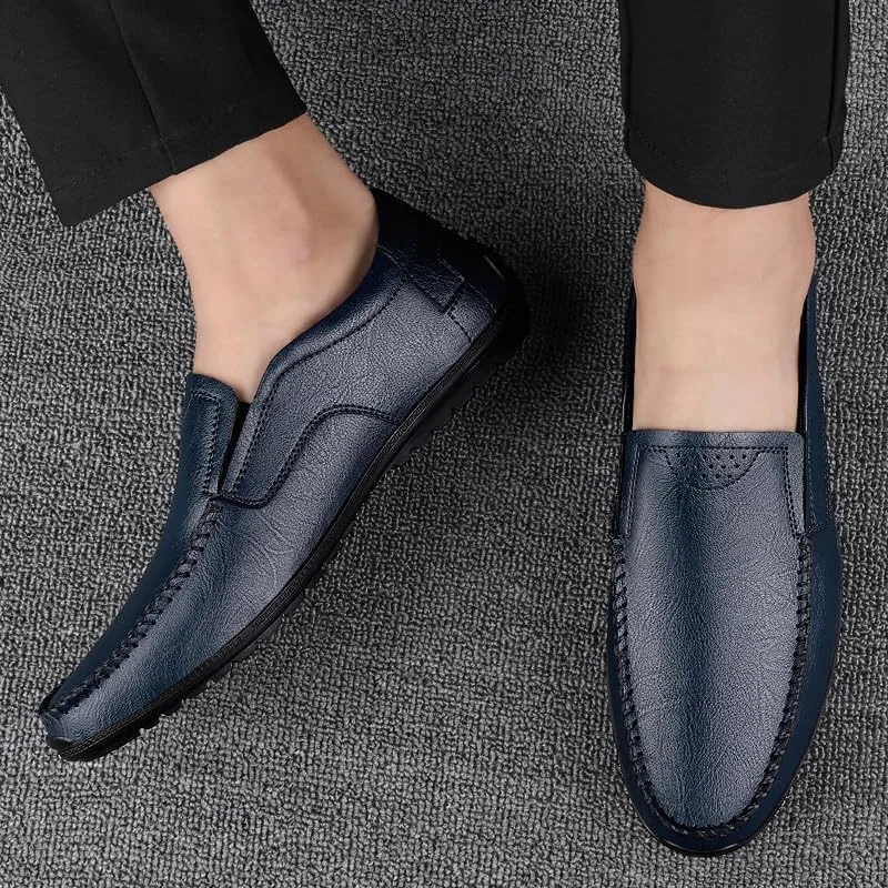 Лоферы мужские, кожаные, Loafers Shoes, синие SayfuR — фото 2