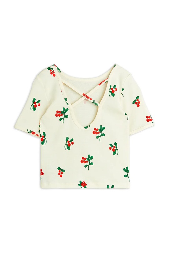 Детская хлопковая футболка Lingonberries Mini Rodini, бежевый — фото 3