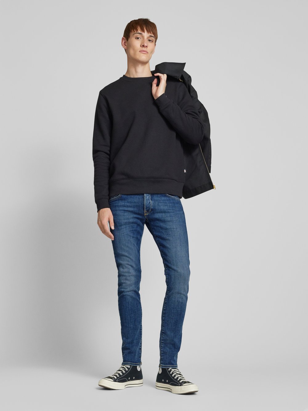 

Джинсы Slim fit с нашивкой-лейблом, модель «GLENN» Jack & Jones, темно-синий
