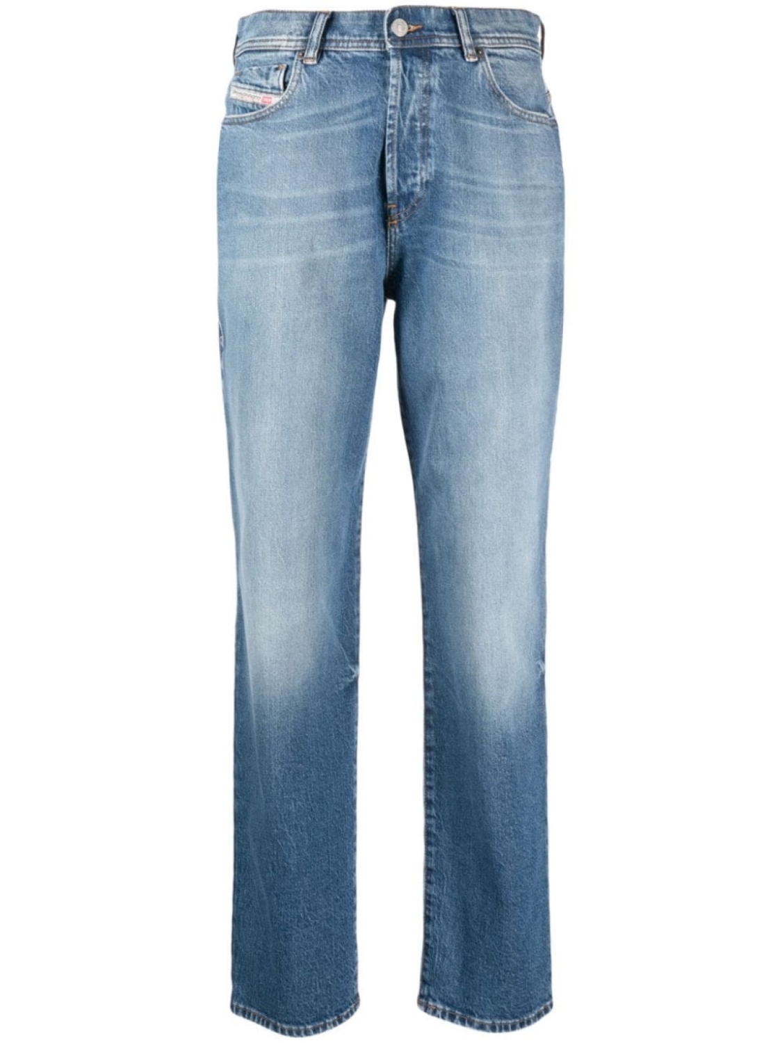 

Diesel джинсы с завышенной талией и нашивкой-логотипом, синий